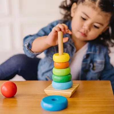 Jouet en Bois - WoodenToys™ - Tour arc - en - ciel - L'éveil bébé